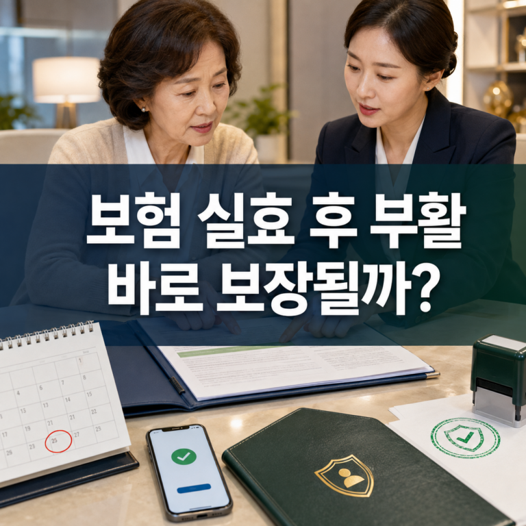 보험 실효 후 부활하면 바로 보장될까? 면책기간과 고지의무 정리 2 보험 실효 후 부활 썸네일