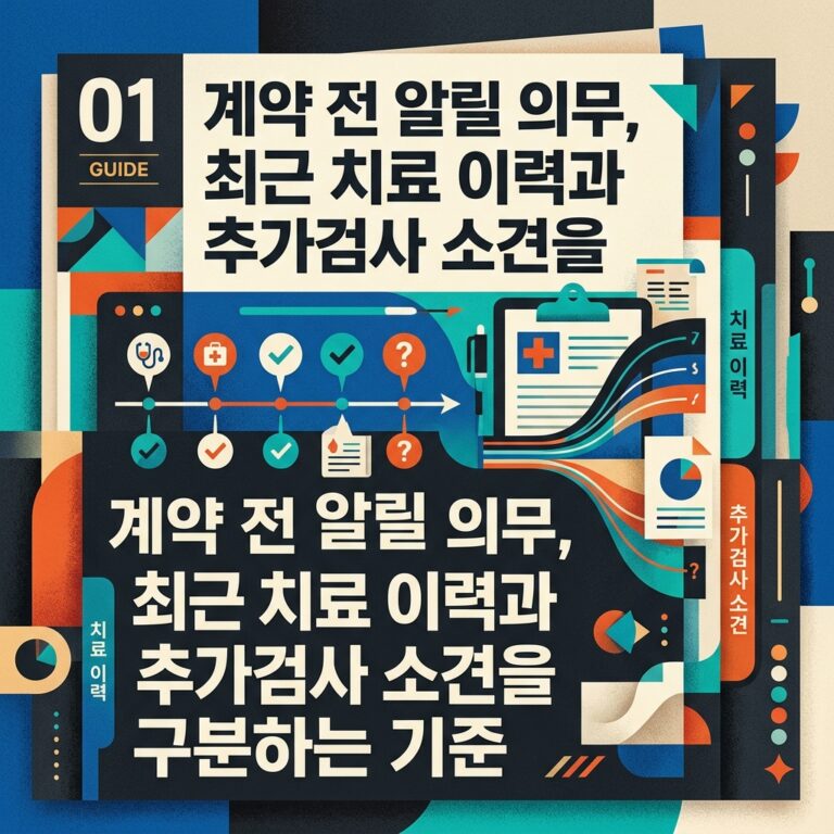ai thumbnail poster 계약 전 알릴 의무 최근 치료 이력과 추가검사 소견을 구분하는 기준 1790760710