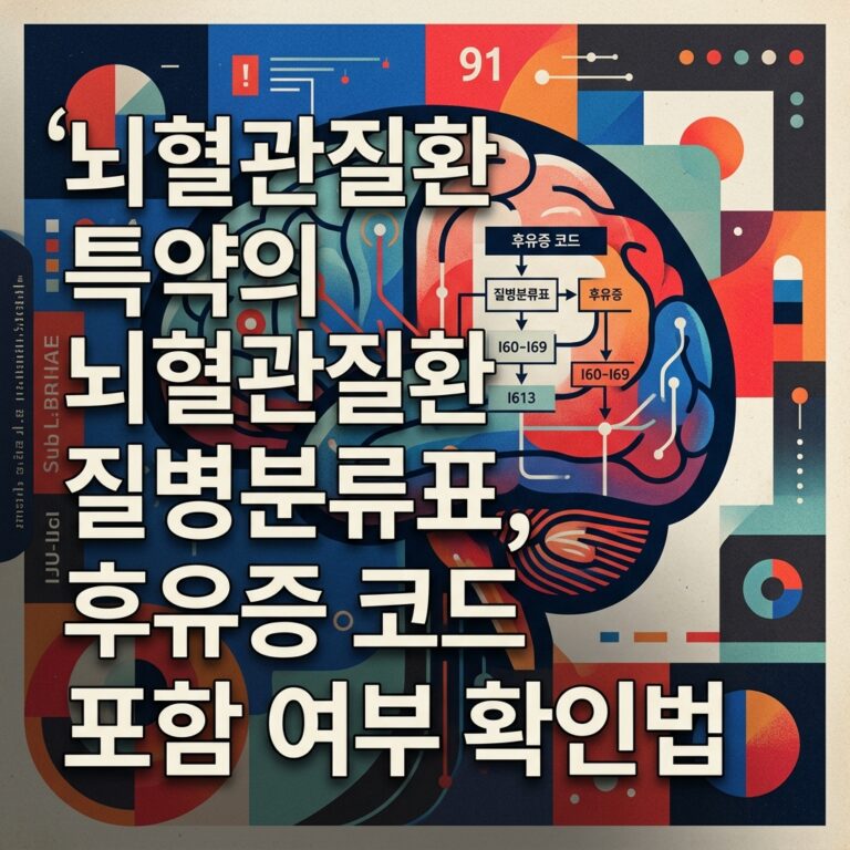 ai thumbnail poster 뇌혈관질환 특약의 질병분류표 후유증 코드 포함 여부 확인법 1790760187