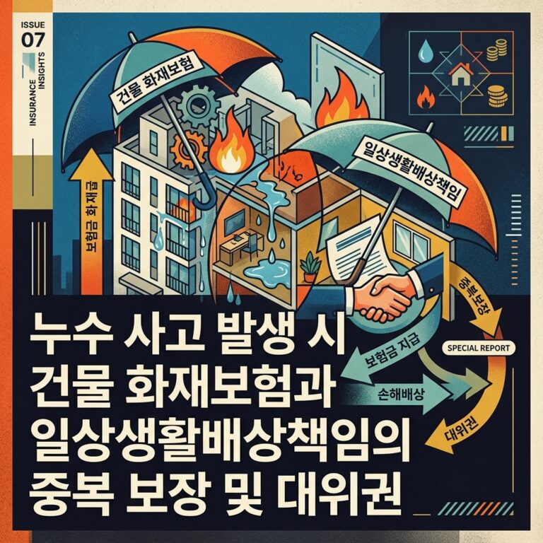 ai thumbnail poster 누수 사고 발생 시 건물 화재보험과 일상생활배상책임의 중복 보장 및 대위권 1788594455