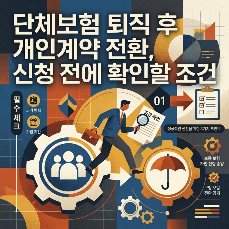 ai thumbnail poster 단체보험 퇴직 후 개인계약 전환 신청 전에 확인할 조건 1790759722
