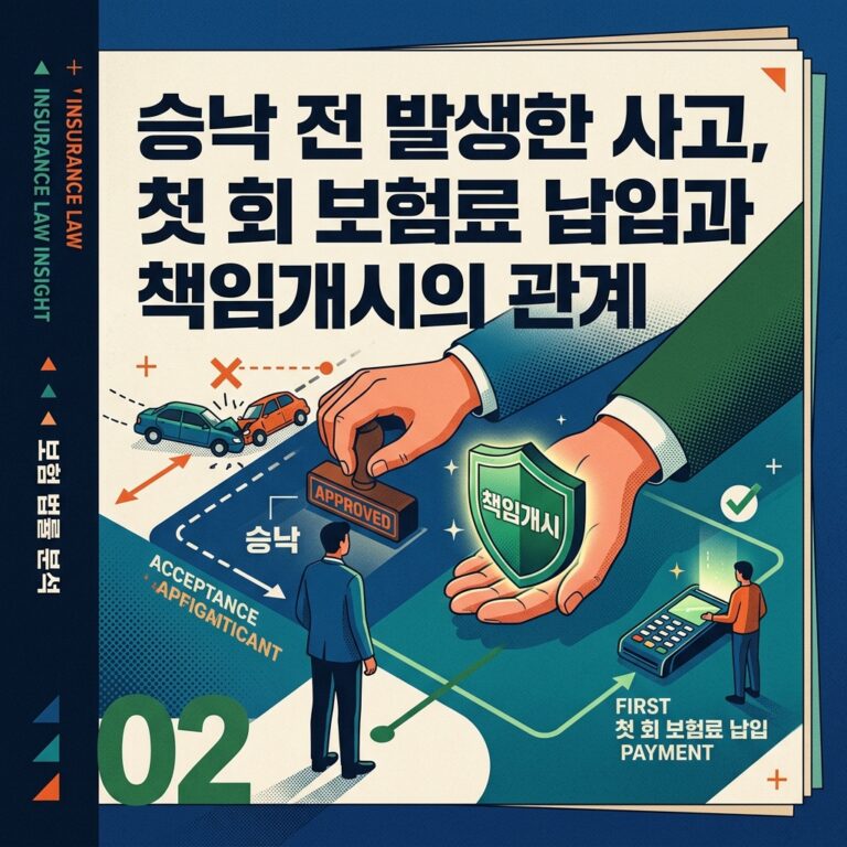 ai thumbnail poster 승낙 전 발생한 사고 첫 회 보험료 납입과 책임개시의 관계 1790761386