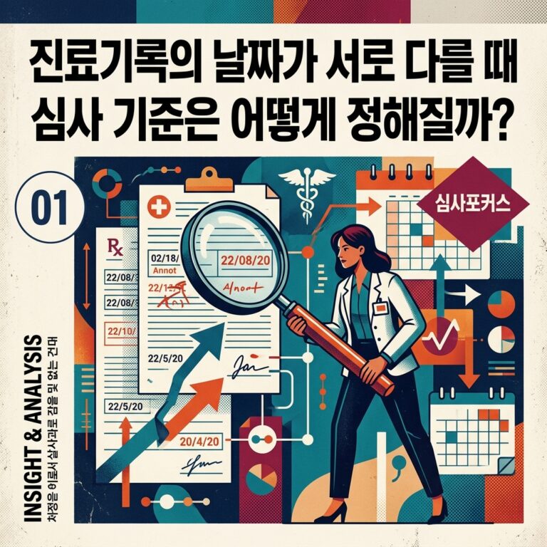 ai thumbnail poster 진료기록의 날짜가 서로 다를 때 심사 기준은 어떻게 정해질까 1788593361