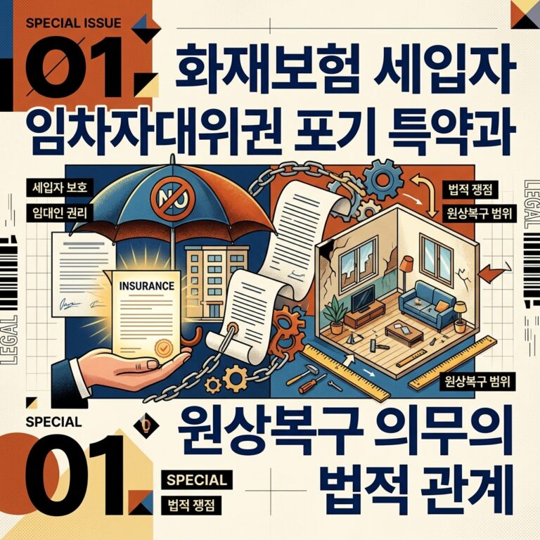 ai thumbnail poster 화재보험 세입자 임차자대위권 포기 특약과 원상복구 의무의 법적 관계 1788594980